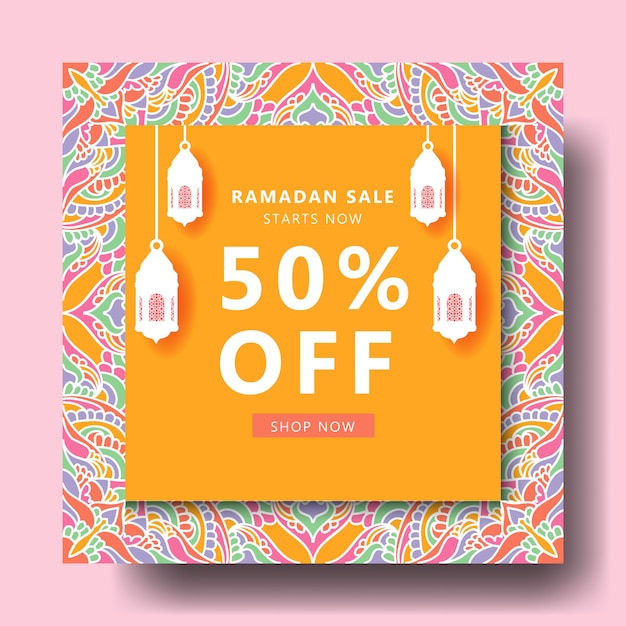 Fond De Vente Ramadan Avec Ornement De Mandala