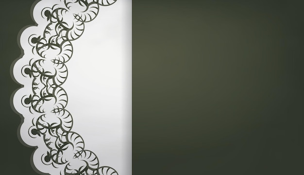 Fond vert foncé avec motif blanc vintage pour la création de logo