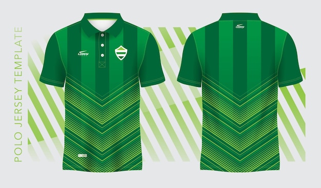 Vecteur fond vert et motif abstrait maillot de polo design sportif