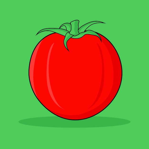 Un Fond Vert Avec Une Tomate Rouge Dessus