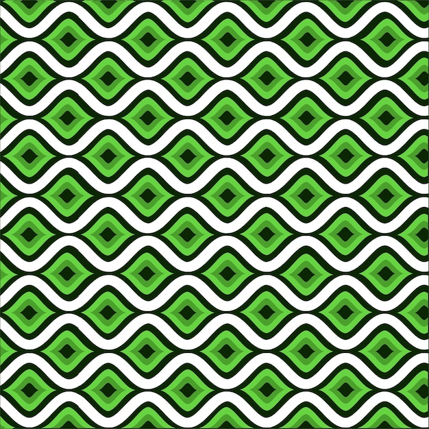 Fond vintage composé de formes concentriques de goutte vert printemps entre des lignes blanches courbes