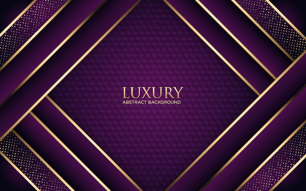 Fond violet foncé de luxe avec bande dorée et paillettes