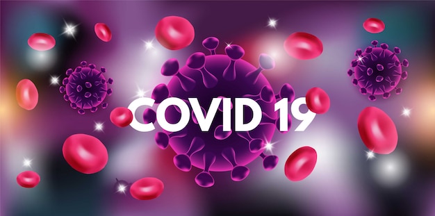 fond violet simple et élégant sur le coronavirus