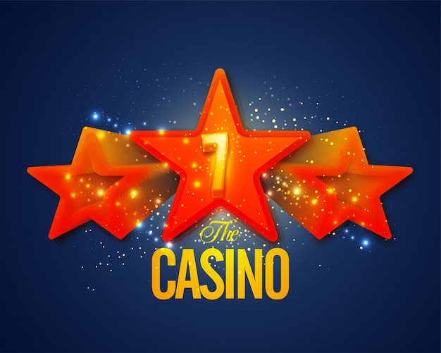 Fondation Incroyable Du Casino Avec Lucky Seven Sur Les étoiles 3d.