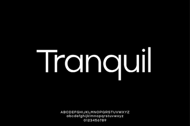 Fonte vectorielle d'affichage d'alphabet moderne et minimaliste Style de typographie tranquille