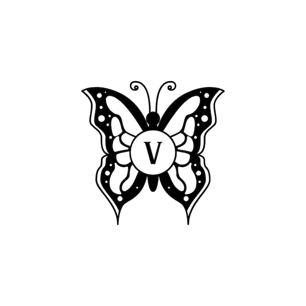 Vecteur fonte vectorielle papillon tatouage symbole illustration conception du logo