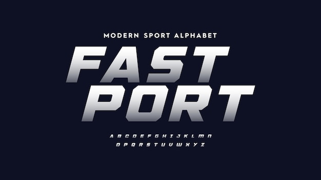 Fonts de style urbain pour la technologie conception de logo de film numérique Fonts modernes sportifs en italique