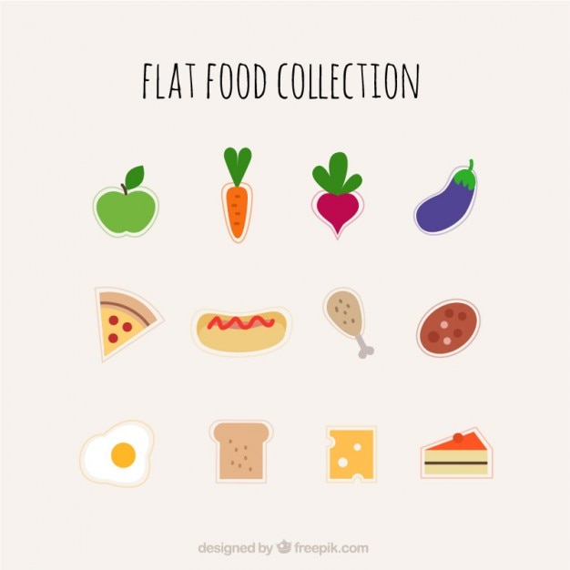 Vecteur food collection flat