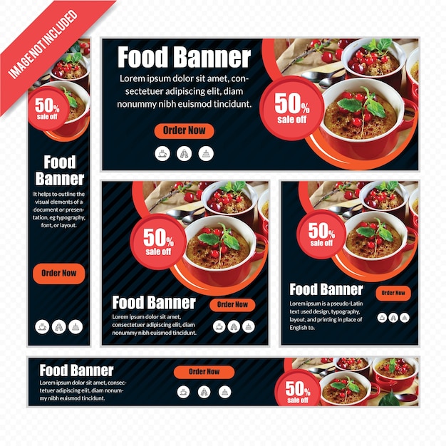 Vecteur food web banner se pour restaurant