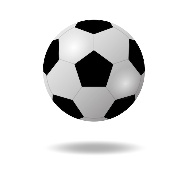 Football ou ballon de football flottant avec ombre isolée