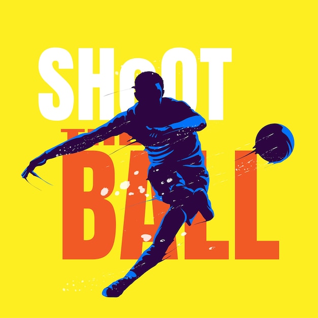 Vecteur football football silhouette tirer la balle