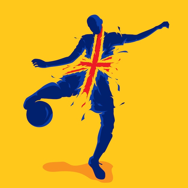 Football Football Splash Drapeau De La Nation Angleterre