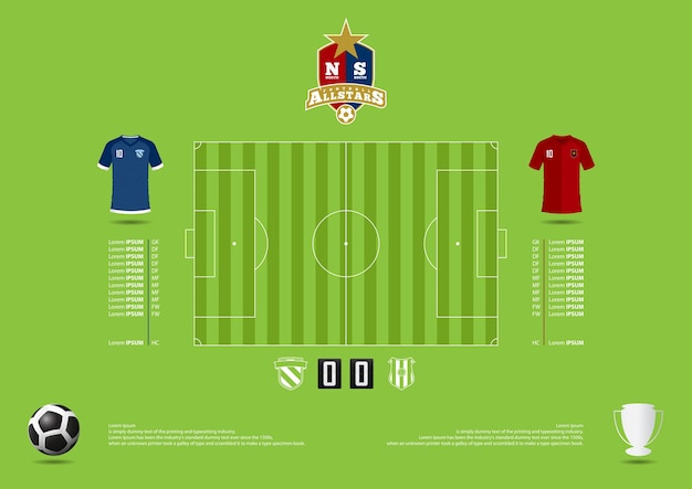 Vecteur football ou match de football formation infographique