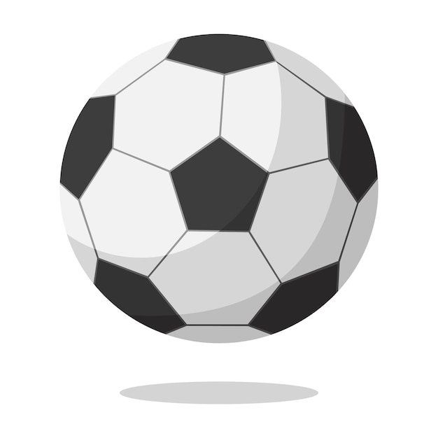 Football avec ombre sur un autocollant d'icône de sport blanc Illustration vectorielle simple d'art plat