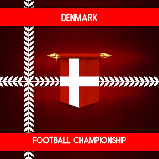 Vecteur footballchampionnatdanemarkdrapeaucontexte