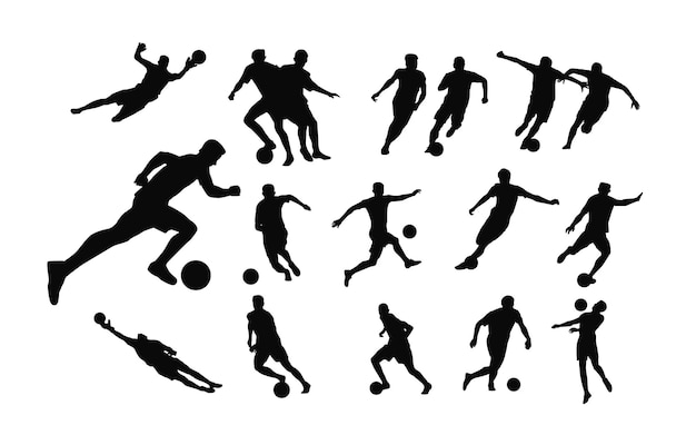 footballeur, silhouette, football