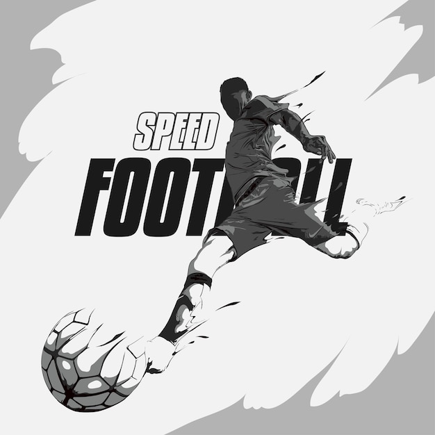 Vecteur footballeur de soccer silhouette splash joueur