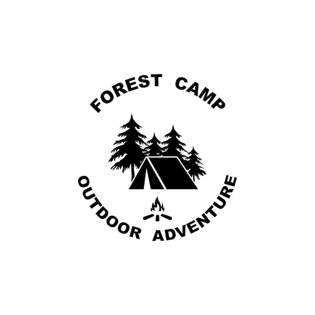 Forest Camp Logo Design Logo extérieur Modèle de logo d'aventure