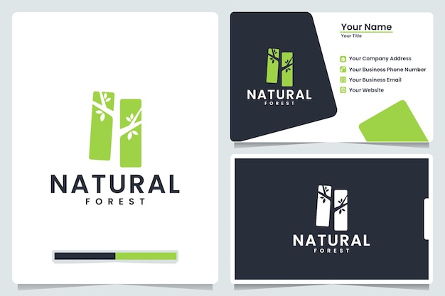 Forêt Naturelle, Vert, Création De Logo Et Carte De Visite