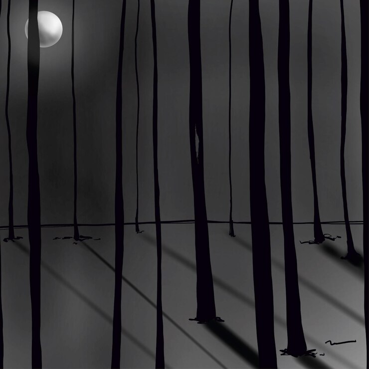 Vecteur la forêt la nuit