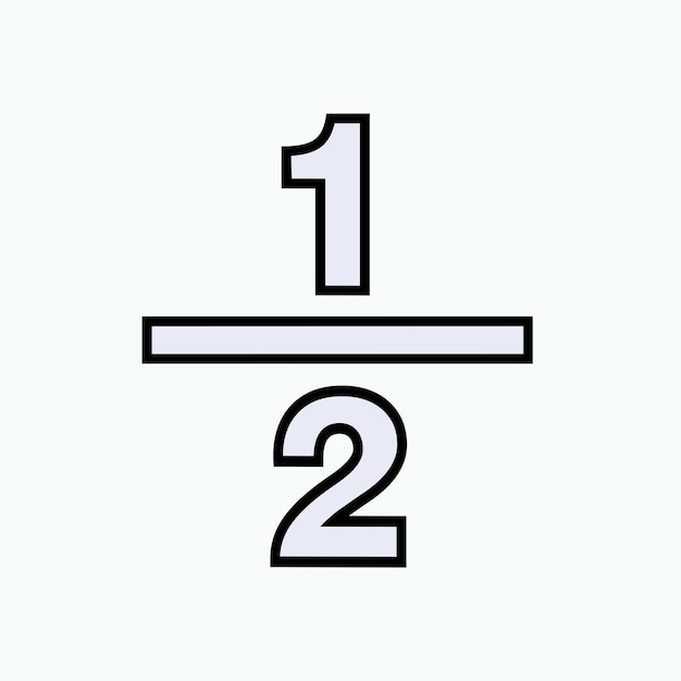 Format Icône Fraction Numéros Un Par Deux Symbole élément Mathématique