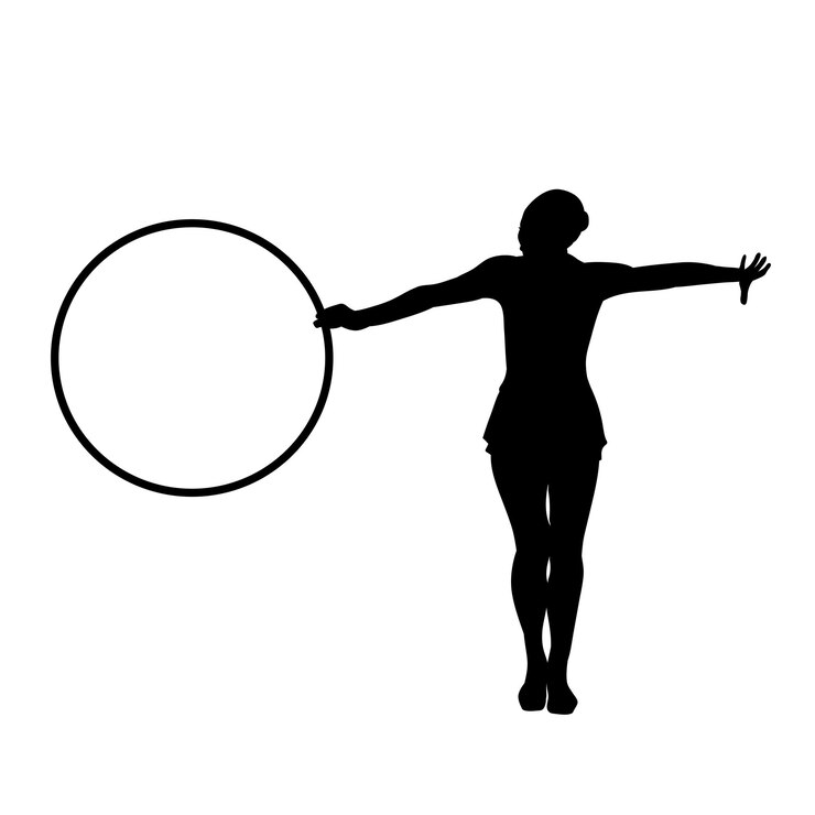 Vecteur formation d'artiste de gymnastique rythmique sportive fille isolée