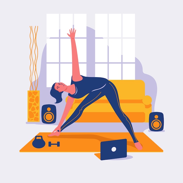 Formation à domicile concept avec femme