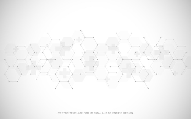 Formation Médicale En Soins De Santé Avec Motif D'hexagones Et Croix