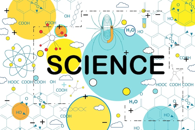 Vecteur formation scientifique concept d'adn linéaire conception de vecteur de ligne stem bannière de site web