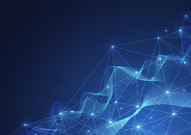 Une formation en technologie abstraite avec une connexion Internet à de grandes données un sens abstrait de la science