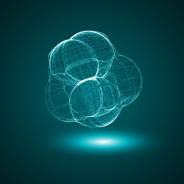 Forme abstraite du virus conceptuel illustration futuriste