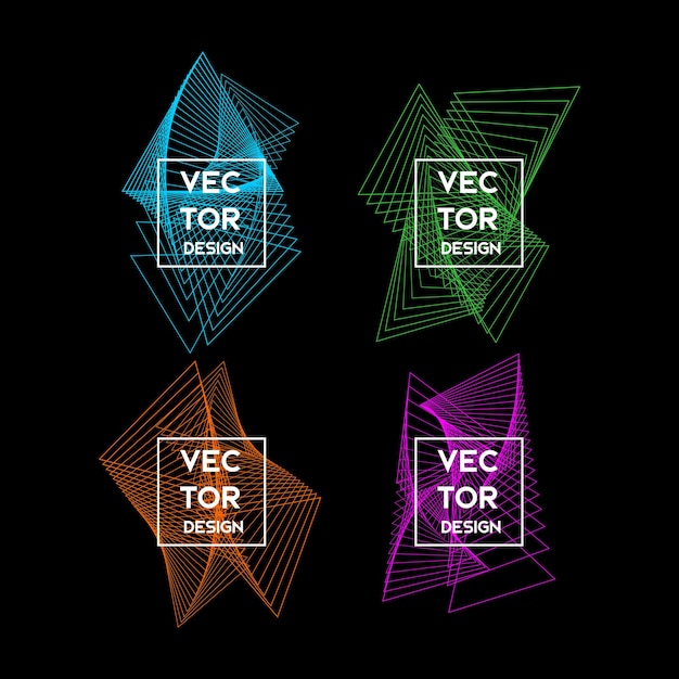 Forme abstraite de l'élément de conception de ligne triangulaire géométrique Illustration vectorielle
