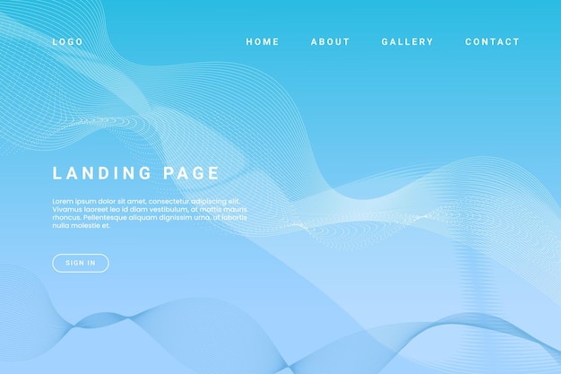 Forme abstraite et page de destination dégradée