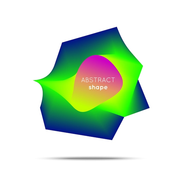 Forme abstraite vectorielle Fluidité du polygone abstrait dans une forme ronde Flux de couleur vive