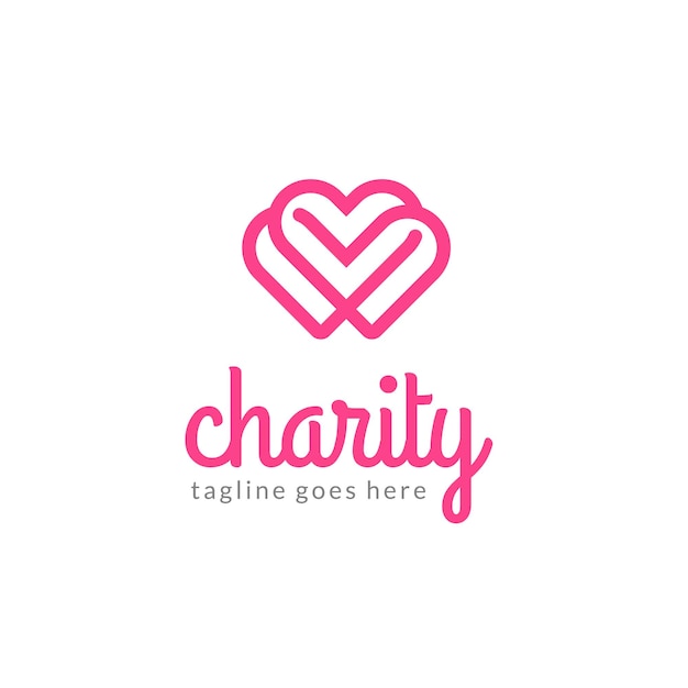 Forme D'amour De Coeur Pour Le Mariage Affection Valentine Charity Logo Design