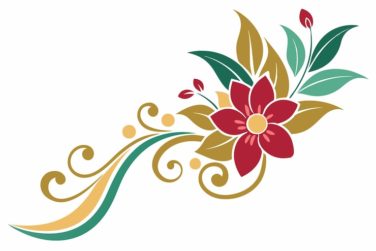 Vecteur forme d'angle de conception florale la conception d'illustration vectorielle simple florale