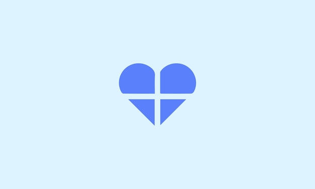 Forme De Coeur Avec Une Forme De Croix Pour Le Logo Médical. Logo Unique Pour Clinique, Hôpital