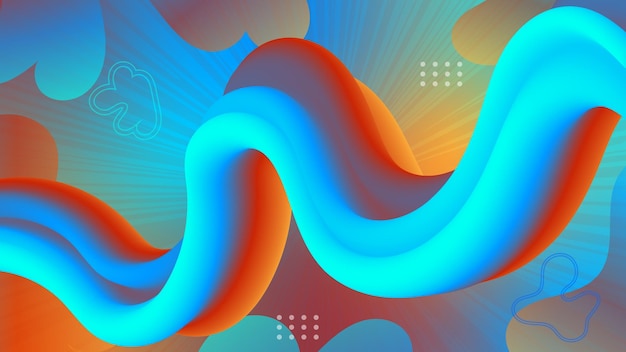 Forme de couleur d'onde fluide abstraite de vecteur de fond dégradé de couleur néon
