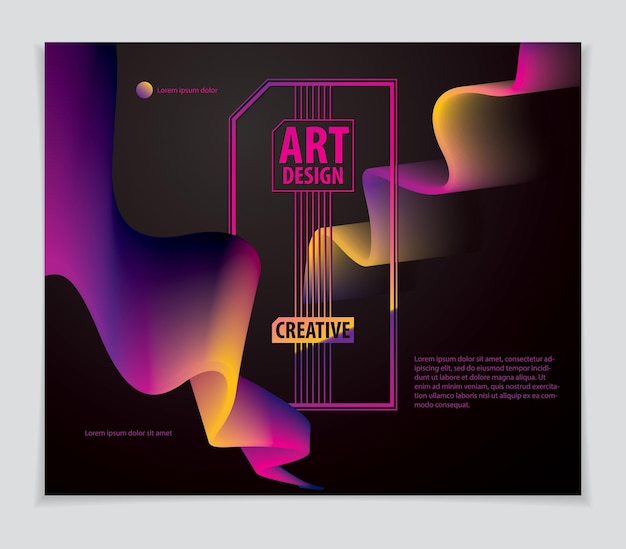 Forme de dégradé cool, design futuriste. forme 3d, art abstrait vectoriel. Parfait pour carte-cadeau, couverture, affiche ou brochure. Objet dimensionnel d'onde de couleur vive.
