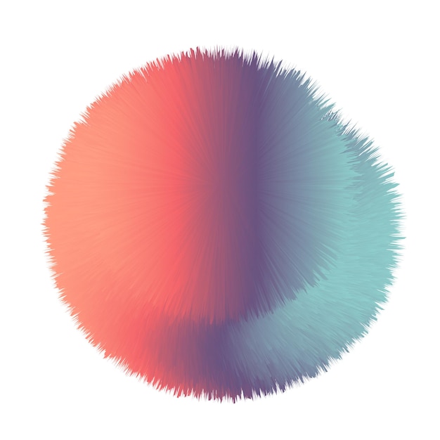 Forme De Demi-cercle De Fourrure 3d Isolée De Vecteur Avec Dégradé