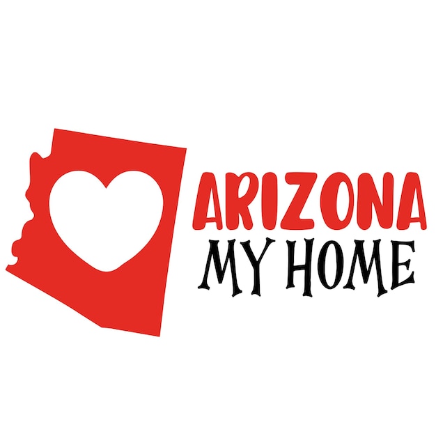 Forme de l'état de l'Arizona avec mon texte d'accueil