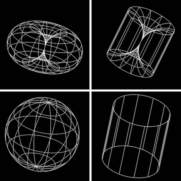 Vecteur forme de géométrie de grille 3d