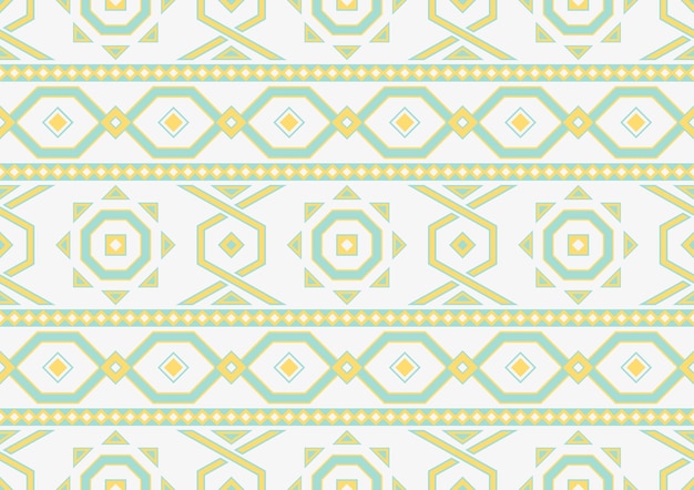 Vecteur forme géométrique abstraite motif ethnique sans couture fond jaune vert et blanc couleurs