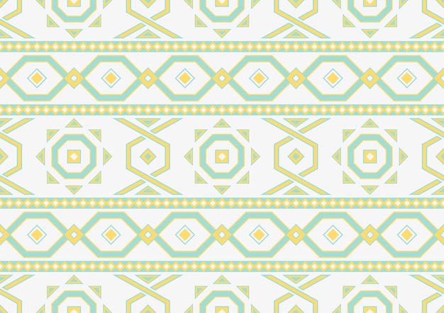 Forme Géométrique Abstraite Motif Ethnique Sans Couture Fond Jaune Vert Et Blanc Couleurs