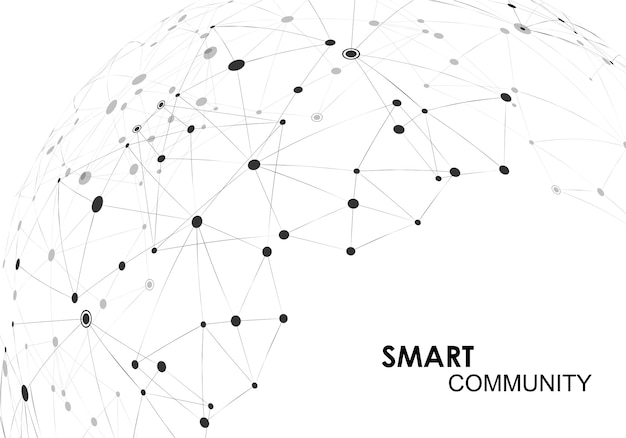 Forme Géométrique Polygonale Abstraite Avec Style De Structure De Connexion