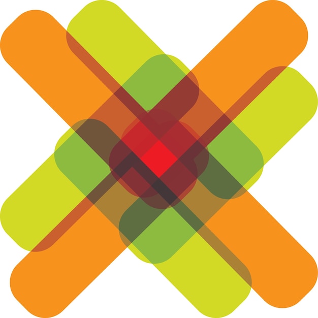 Forme géométrique simple d'élément de conception de logo rouge et vert pour la conception de logo personnalisée