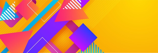 Forme De Ligne De Triangle Lumineux Bannière Géométrique Colorée Abstraite Colorée Avec Fond De Présentation De Concept Futuriste