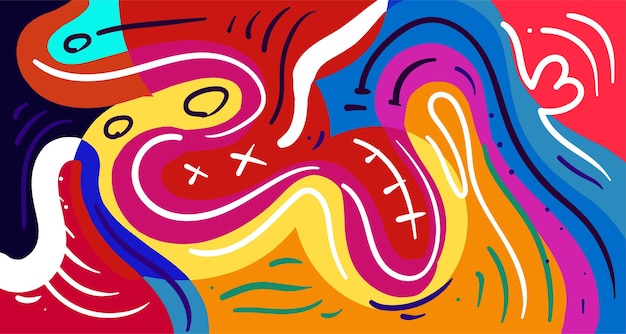 Forme liquide abstraite Conception géométrique fluide Vagues de gradient isolées avec des lignes géométriques points motif batik Indonésie Illustration vectorielle