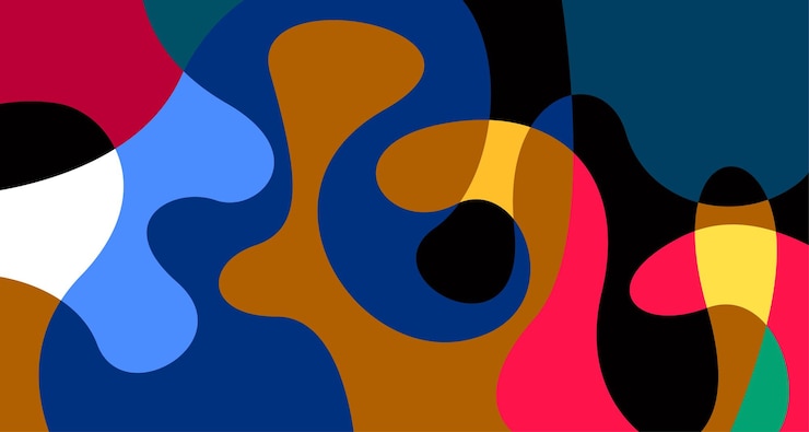 Vecteur forme liquide abstraite conception géométrique fluide vagues de gradient isolées avec des lignes géométriques points motif batik indonésie illustration vectorielle