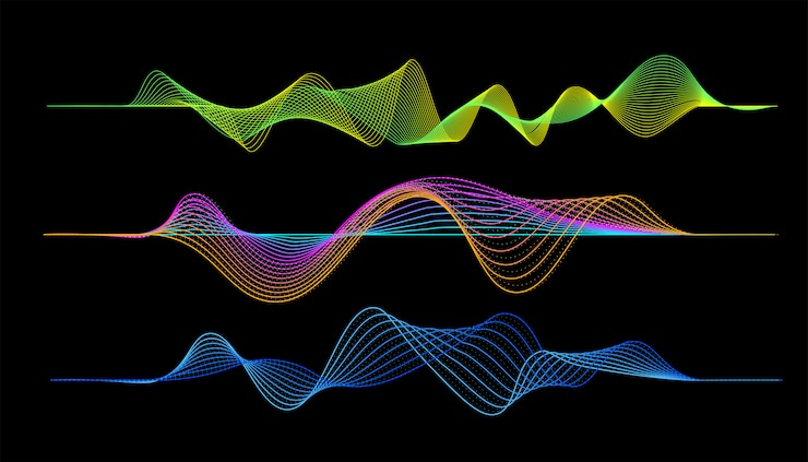 Vecteur forme d&#39;onde du lecteur de musique numérique